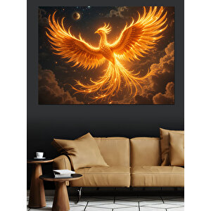 Alevli Anka Kuşu Dekoratif Kanvas - Mdf Ahşap Tablo