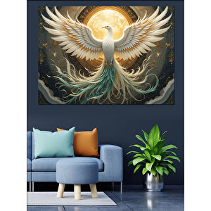 Işık Saçan Anka Kuşu Dekoratif Kanvas - Mdf Ahşap Tablo 100x140 cm