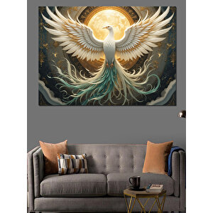 Işık Saçan Anka Kuşu Dekoratif Kanvas - Mdf Ahşap Tablo 100x140 cm