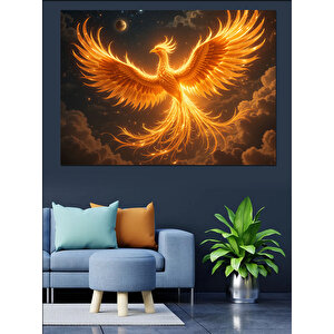 Alevli Anka Kuşu Dekoratif Kanvas - Mdf Ahşap Tablo