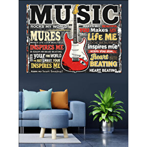 Eski Tarz Müzik Posteri Dekoratif Kanvas - Mdf Ahşap Tablo