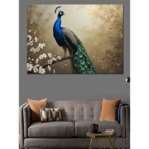 Tavus Kuşu Doğa Tablosu Dekoratif Kanvas - Mdf Ahşap Tablo