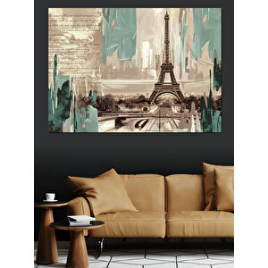 Soyut Eyfel Kulesi Dekoratif Kanvas - Mdf Ahşap Tablo 50x70 cm