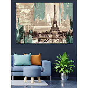 Soyut Eyfel Kulesi Dekoratif Kanvas - Mdf Ahşap Tablo 50x70 cm