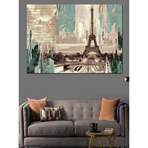 Soyut Eyfel Kulesi Dekoratif Kanvas - Mdf Ahşap Tablo 50x70 cm