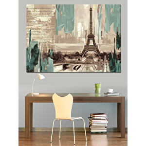 Soyut Eyfel Kulesi Dekoratif Kanvas - Mdf Ahşap Tablo