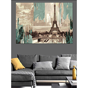 Soyut Eyfel Kulesi Dekoratif Kanvas - Mdf Ahşap Tablo