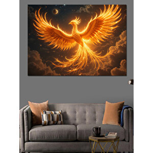 Alevli Anka Kuşu Dekoratif Kanvas - Mdf Ahşap Tablo 100x140 cm