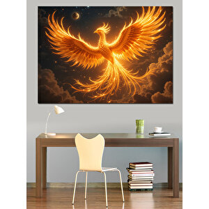 Alevli Anka Kuşu Dekoratif Kanvas - Mdf Ahşap Tablo 100x140 cm
