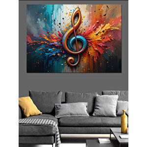 Müzikli Alev Sembolü Dekoratif Kanvas - Mdf Ahşap Tablo 35x50 cm