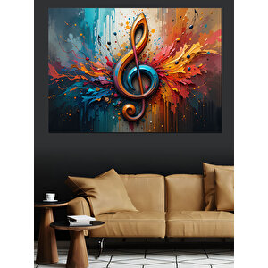 Müzikli Alev Sembolü Dekoratif Kanvas - Mdf Ahşap Tablo 100x140 cm