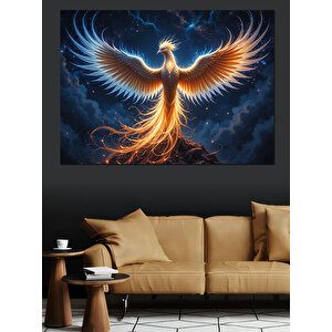 Alevli Anka Kuşu Uçuşu Dekoratif Kanvas - Mdf Ahşap Tablo 70x100 cm