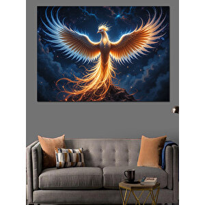 Alevli Anka Kuşu Uçuşu Dekoratif Kanvas - Mdf Ahşap Tablo