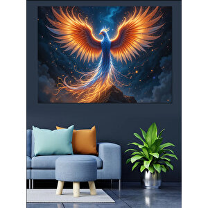 Karanlıkta Yükselen Anka Kuşu Dekoratif Kanvas - Mdf Ahşap Tablo 70x100 cm