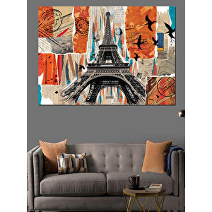 Soyut Eyfel Kulesi Dekoratif Kanvas - Mdf Ahşap Tablo