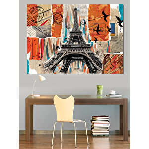 Soyut Eyfel Kulesi Dekoratif Kanvas - Mdf Ahşap Tablo