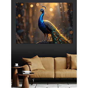 Gölgede Gururlu Tavus Kuşu Dekoratif Kanvas - Mdf Ahşap Tablo
