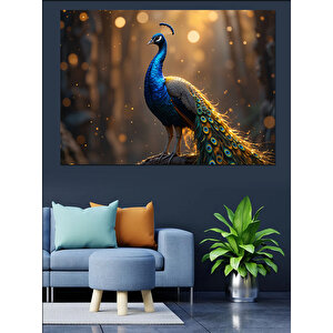 Gölgede Gururlu Tavus Kuşu Dekoratif Kanvas - Mdf Ahşap Tablo