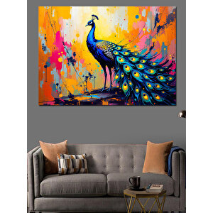 Soyut Tavus Kuşu Dekoratif Kanvas - Mdf Ahşap Tablo 35x50 cm