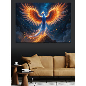 Karanlıkta Yükselen Anka Kuşu Dekoratif Kanvas - Mdf Ahşap Tablo 25x35 cm