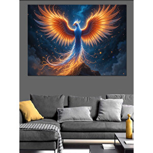 Karanlıkta Yükselen Anka Kuşu Dekoratif Kanvas - Mdf Ahşap Tablo 100x140 cm