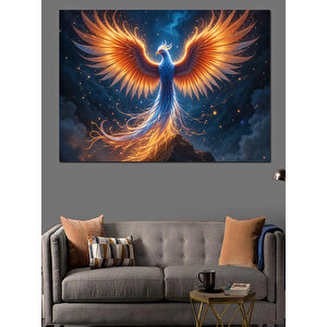 Karanlıkta Yükselen Anka Kuşu Dekoratif Kanvas - Mdf Ahşap Tablo