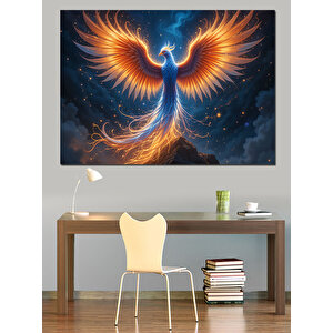 Karanlıkta Yükselen Anka Kuşu Dekoratif Kanvas - Mdf Ahşap Tablo