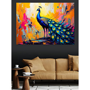 Soyut Tavus Kuşu Dekoratif Kanvas - Mdf Ahşap Tablo