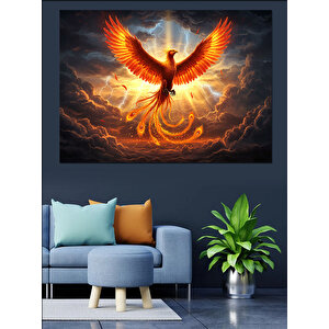 Yükselen Anka Kuşu Dekoratif Kanvas - Mdf Ahşap Tablo 50x70 cm