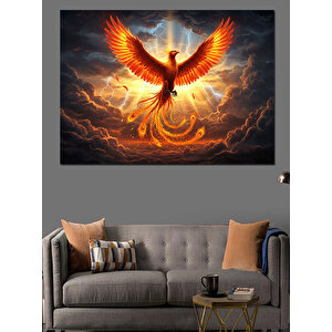 Yükselen Anka Kuşu Dekoratif Kanvas - Mdf Ahşap Tablo 50x70 cm