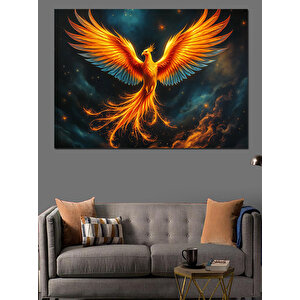 Alevlerden Doğan Anka Kuşu Dekoratif Kanvas - Mdf Ahşap Tablo 100x140 cm