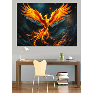 Alevlerden Doğan Anka Kuşu Dekoratif Kanvas - Mdf Ahşap Tablo