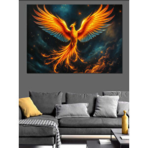 Alevlerden Doğan Anka Kuşu Dekoratif Kanvas - Mdf Ahşap Tablo