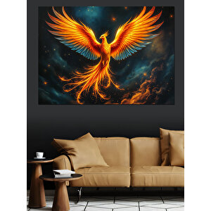 Alevlerden Doğan Anka Kuşu Dekoratif Kanvas - Mdf Ahşap Tablo 70x100 cm