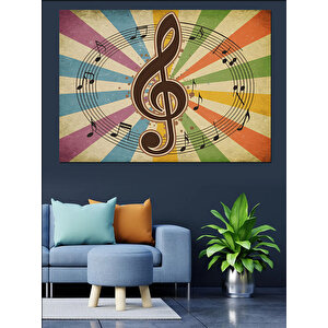 Müzik Temalı Renkli Spiral Dekoratif Kanvas - Mdf Ahşap Tablo