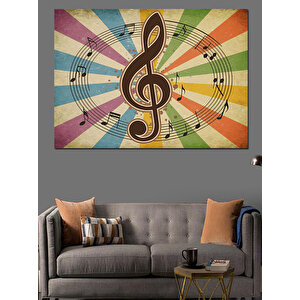 Müzik Temalı Renkli Spiral Dekoratif Kanvas - Mdf Ahşap Tablo