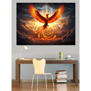 Yükselen Anka Kuşu Dekoratif Kanvas - Mdf Ahşap Tablo 35x50 cm