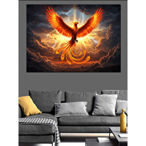 Yükselen Anka Kuşu Dekoratif Kanvas - Mdf Ahşap Tablo