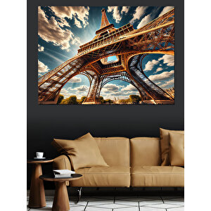 Ters Eyfel Kulesi Dekoratif Kanvas - Mdf Ahşap Tablo