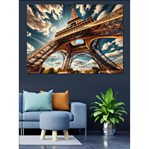 Ters Eyfel Kulesi Dekoratif Kanvas - Mdf Ahşap Tablo