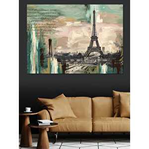 Soyut Eyfel Kulesi Dekoratif Kanvas - Mdf Ahşap Tablo 100x140 cm