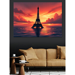 Denizde Eyfel Kulesi Dekoratif Kanvas - Mdf Ahşap Tablo