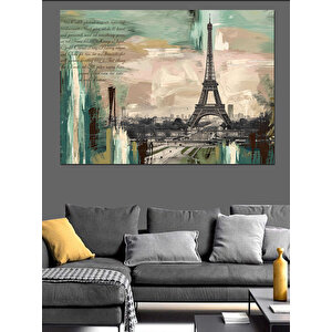 Soyut Eyfel Kulesi Dekoratif Kanvas - Mdf Ahşap Tablo 70x100 cm