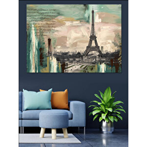 Soyut Eyfel Kulesi Dekoratif Kanvas - Mdf Ahşap Tablo 70x100 cm