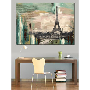Soyut Eyfel Kulesi Dekoratif Kanvas - Mdf Ahşap Tablo
