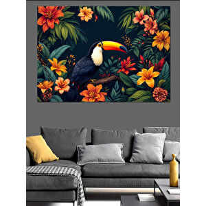 Egzotik Tukan Kuşu Dekoratif Kanvas - Mdf Ahşap Tablo 100x140 cm
