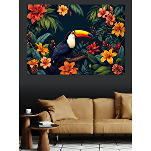 Egzotik Tukan Kuşu Dekoratif Kanvas - Mdf Ahşap Tablo 100x140 cm