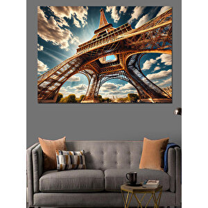 Ters Eyfel Kulesi Dekoratif Kanvas - Mdf Ahşap Tablo 50x70 cm