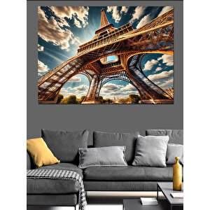 Ters Eyfel Kulesi Dekoratif Kanvas - Mdf Ahşap Tablo 50x70 cm