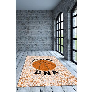 Basketbol Genlerimde Var Çok Renkli Halı Basketbol Sever Halısı Spor Severler İçin Halı 120x180 cm